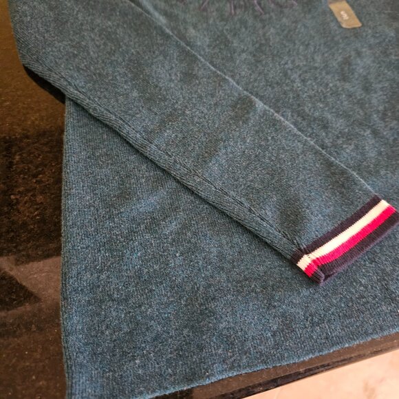 Tommy Hilfiger Teal Crewneck Sweater Sweatshirt 100% Cotton NWT Orig $65 S/P - Picture 4 of 6